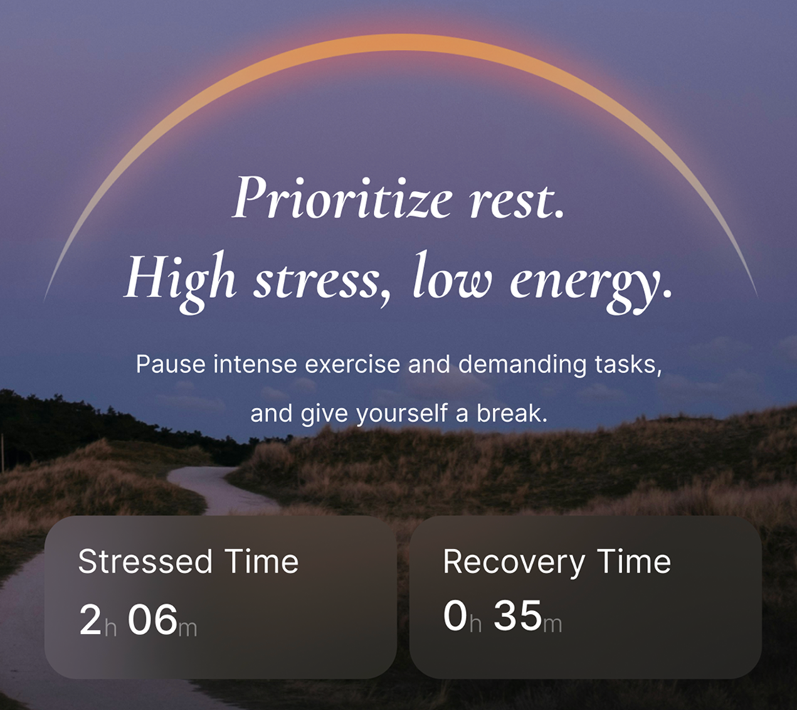 AIVELA App Stress Time and Relax Time trend