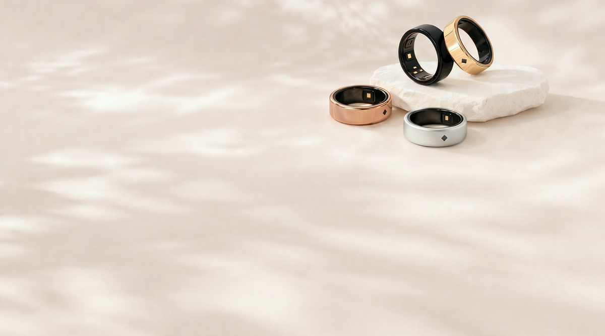 AIVELA Ring Pro showing its inner sensing components and outer touch surface